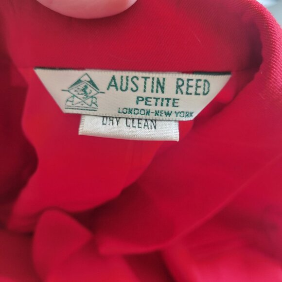 Vintage Austin Reed Red Wool Double-Breasted Blazer With Gold Buttons - Picture 7 of 8